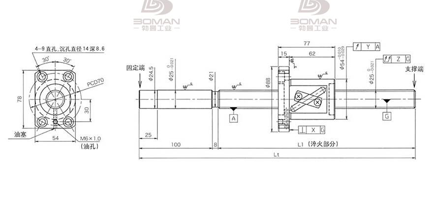 KURODA GG2525AS-BALR-1520A 日本黑田滚珠丝杠型号规格